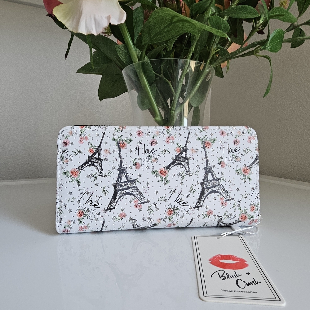 Paris Eiffel Tower Print Wallet NWT - image 1
